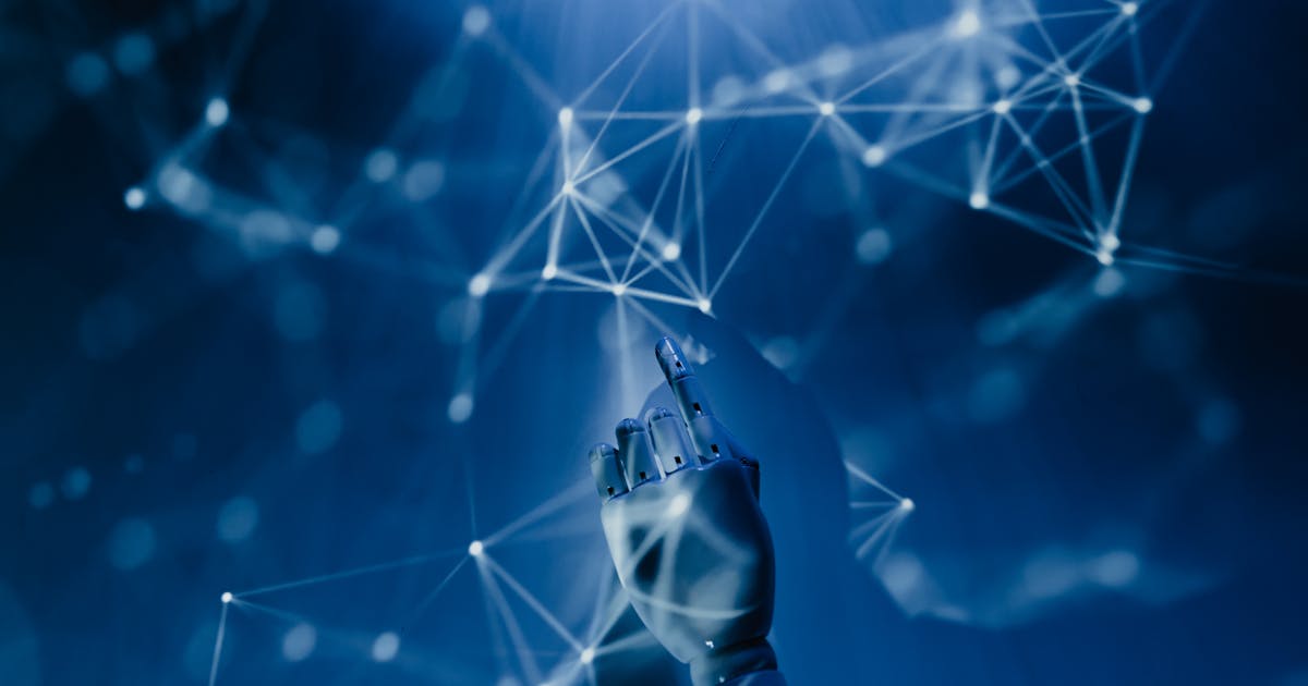Person using smartphone with AI technology overlay representing automated calling